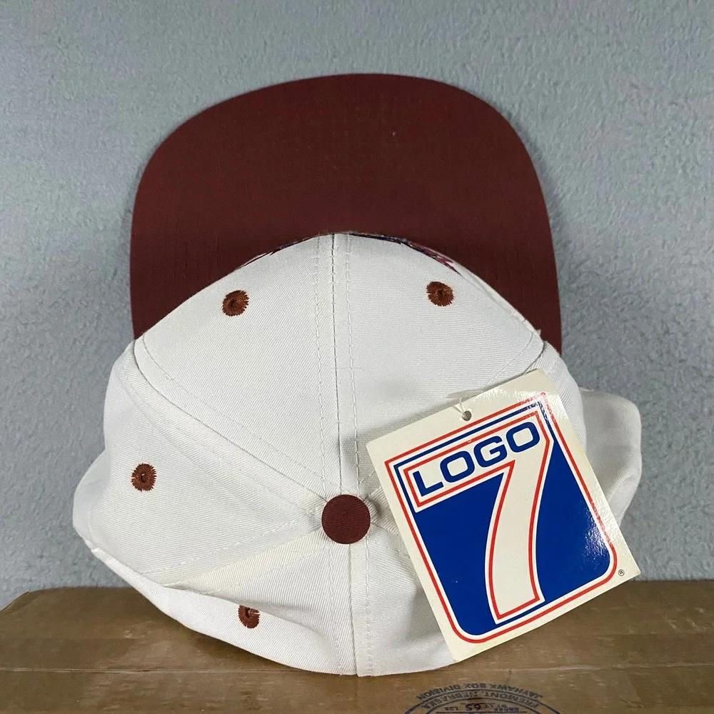 Vintage Logo 7 Super Bowl XXX Snapback Hat NFL White Maroon 1996 NWT Deadstock